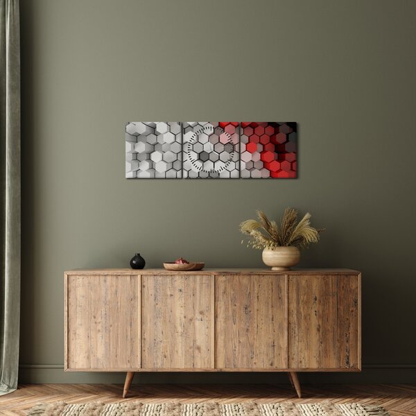 Slika - 3D šesterokotniki (sa satom) (90x30 cm)