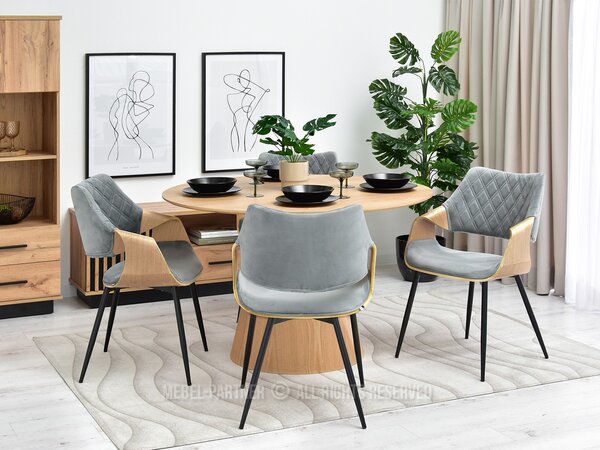 Stolica Rolf K (hrast sivi + crna)