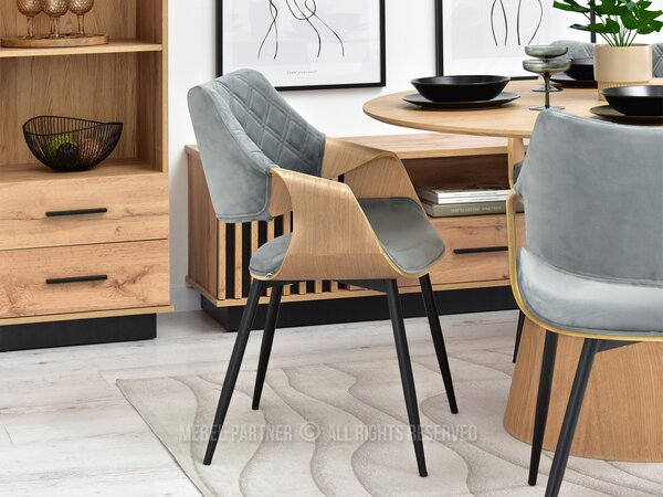 Stolica Rolf K (hrast sivi + crna)