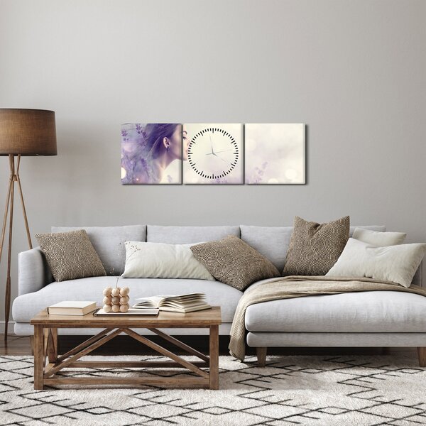 Slika ženske s sivko (sa satom) (90x30 cm)