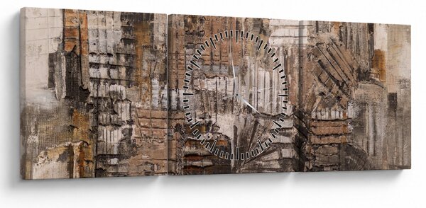 Slika - Abstrakcija v rjavih tonih (sa satom) (90x30 cm)
