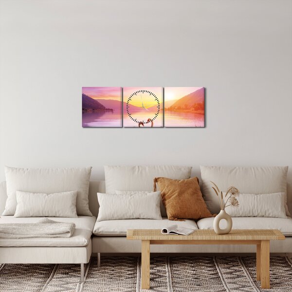 Slika zaljubljenih labodov (sa satom) (90x30 cm)