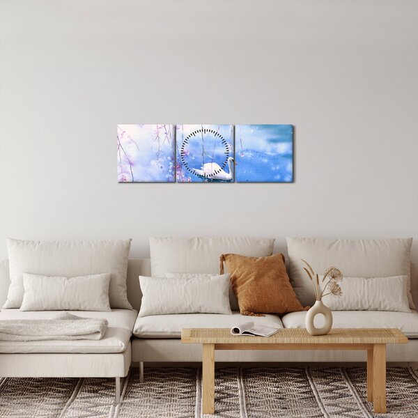 Slika - Čarobno jezero (sa satom) (90x30 cm)