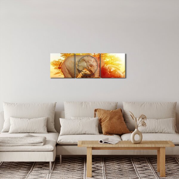 Slika afriških živali (sa satom) (90x30 cm)