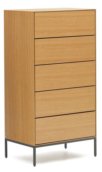 Visoka komoda u dekoru hrasta u prirodnoj boji 60x114 cm Vedrana – Kave Home