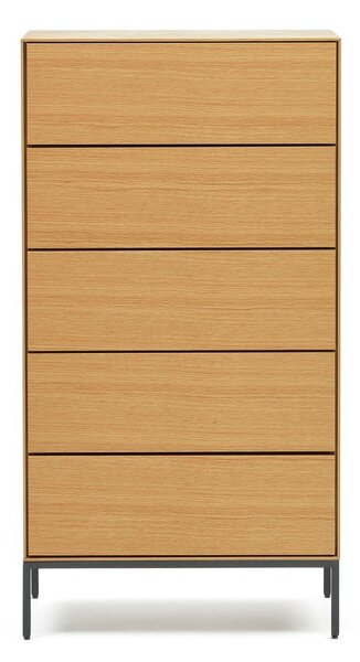 Visoka komoda u dekoru hrasta u prirodnoj boji 60x114 cm Vedrana – Kave Home
