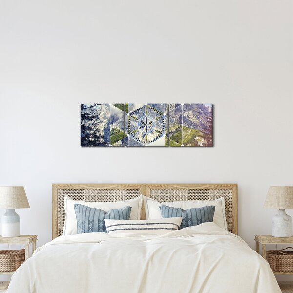 Slika - Geometrijski lik (sa satom) (90x30 cm)
