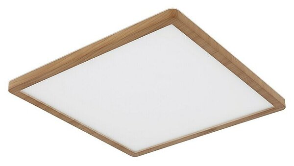 Globo LED stropna svjetiljka Sapana (18 W, Topla bijela, Drvena, D x Š x V: 29,4 x 29,4 x 2,5 cm)