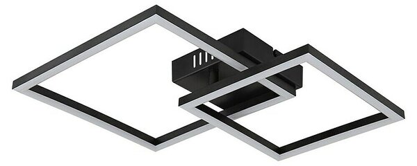 Globo LED stropna svjetiljka Tyler (20 W, D x Š x V: 48,8 x 35,3 x 6,4 cm, Crna, Topla bijela)