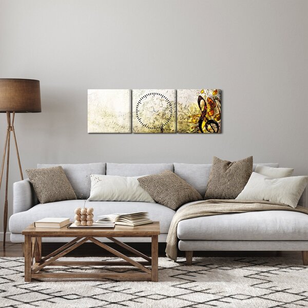 Slika - Moč glasbe (sa satom) (90x30 cm)