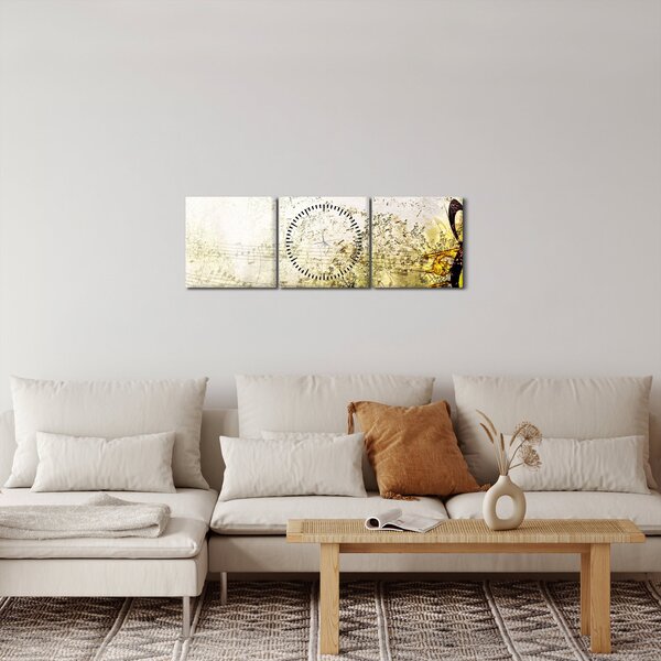 Slika - Moč glasbe (sa satom) (90x30 cm)
