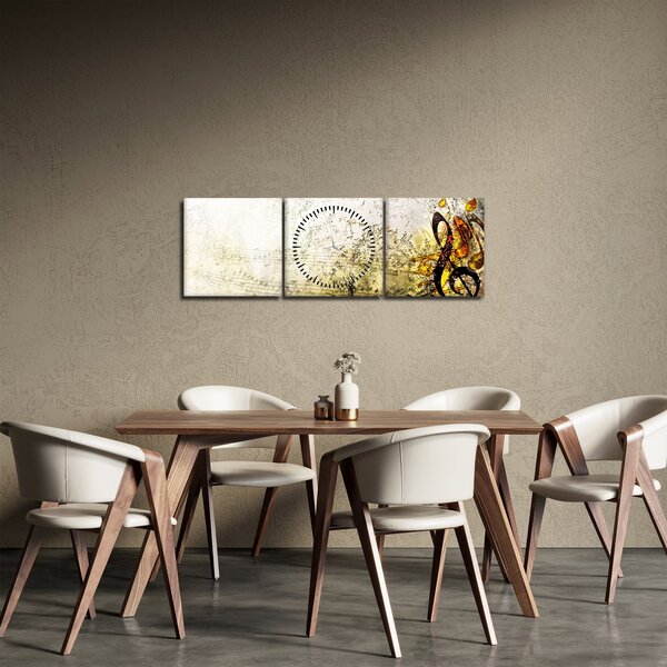 Slika - Moč glasbe (sa satom) (90x30 cm)