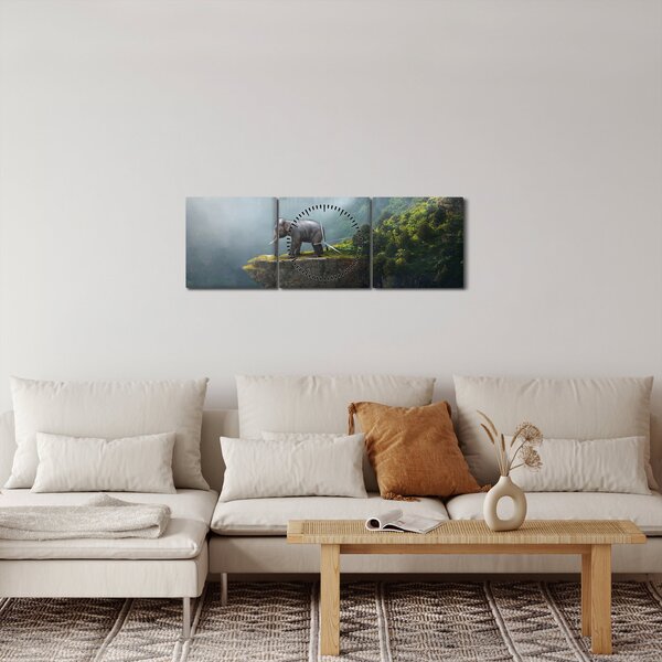 Slika - Sloni na vrhu Tadž Mahala (sa satom) (90x30 cm)