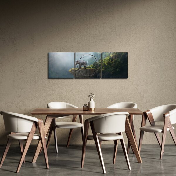 Slika - Sloni na vrhu Tadž Mahala (sa satom) (90x30 cm)