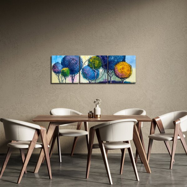 Slika kupolastih dreves, oljna slika (sa satom) (90x30 cm)