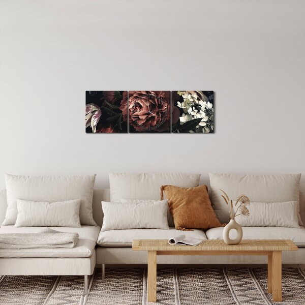 Slika - Temne rože (sa satom) (90x30 cm)