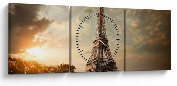 Slika - Eifflov stolp, Pariz, Francija (sa satom) (90x30 cm)