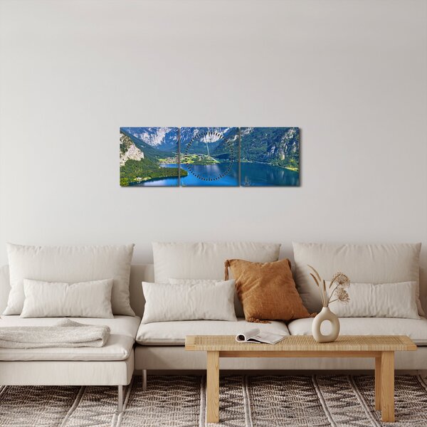Slika - Hallstattsko jezero, Hallstatt, Avstrija (sa satom) (90x30 cm)