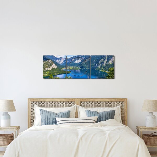 Slika - Hallstattsko jezero, Hallstatt, Avstrija (sa satom) (90x30 cm)