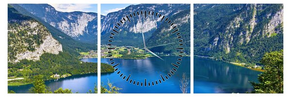 Slika - Hallstattsko jezero, Hallstatt, Avstrija (sa satom) (90x30 cm)