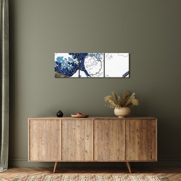 Slika - japonska risba, valovi (sa satom) (90x30 cm)