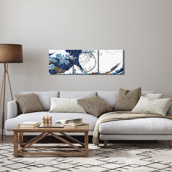 Slika - japonska risba, valovi (sa satom) (90x30 cm)