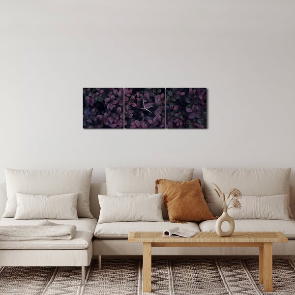 Slika temno rdečih listov (sa satom) (90x30 cm)