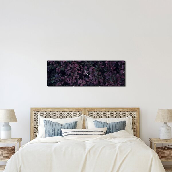Slika temno rdečih listov (sa satom) (90x30 cm)