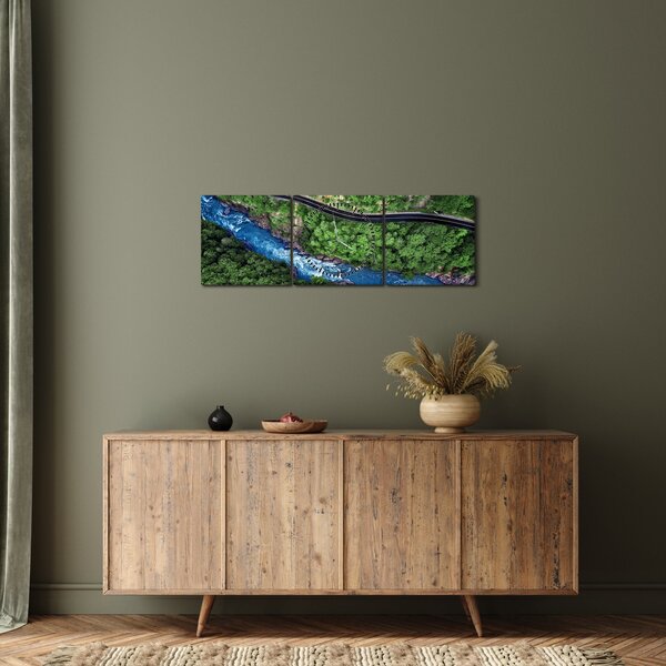 Slika - Reka med gorami, Kavkaz, Rusija (sa satom) (90x30 cm)
