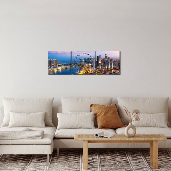 Slika - Singapur, Azija (sa satom) (90x30 cm)