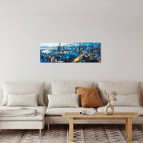 Slika - Mestno omrežje (sa satom) (90x30 cm)