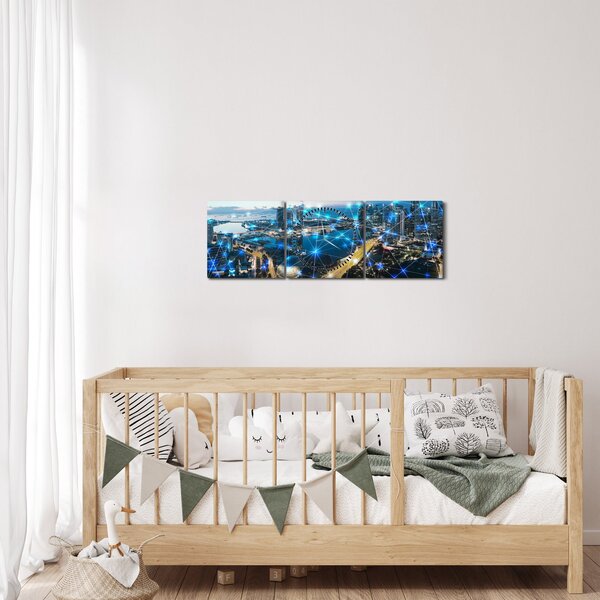 Slika - Mestno omrežje (sa satom) (90x30 cm)