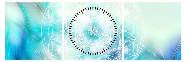 Slika - Merkaba v turkiznem ozadju (sa satom) (90x30 cm)