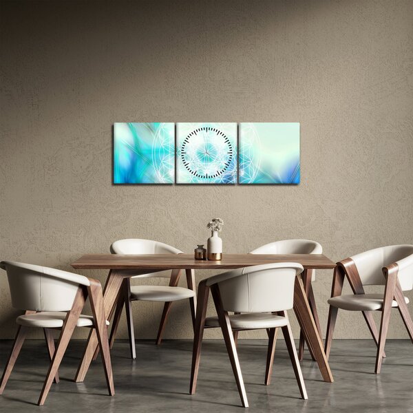 Slika - Merkaba v turkiznem ozadju (sa satom) (90x30 cm)