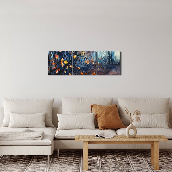 Slika - Jesenski sončni žarki (sa satom) (90x30 cm)