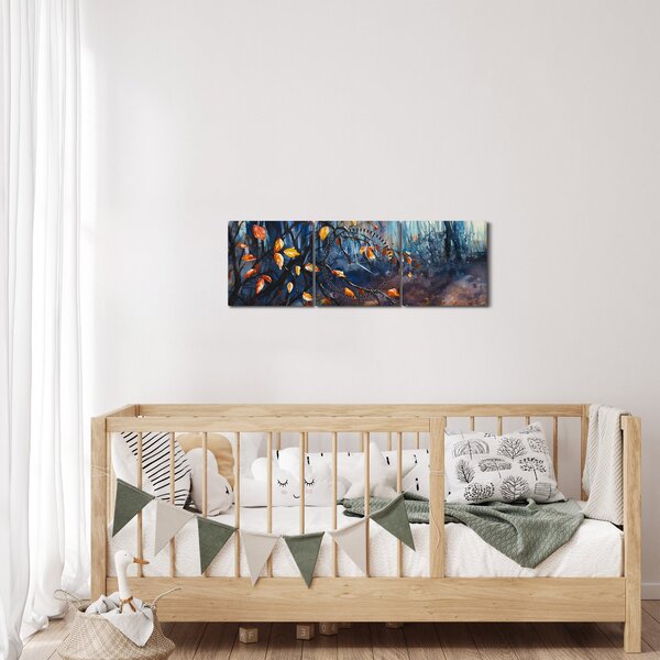 Slika - Jesenski sončni žarki (sa satom) (90x30 cm)