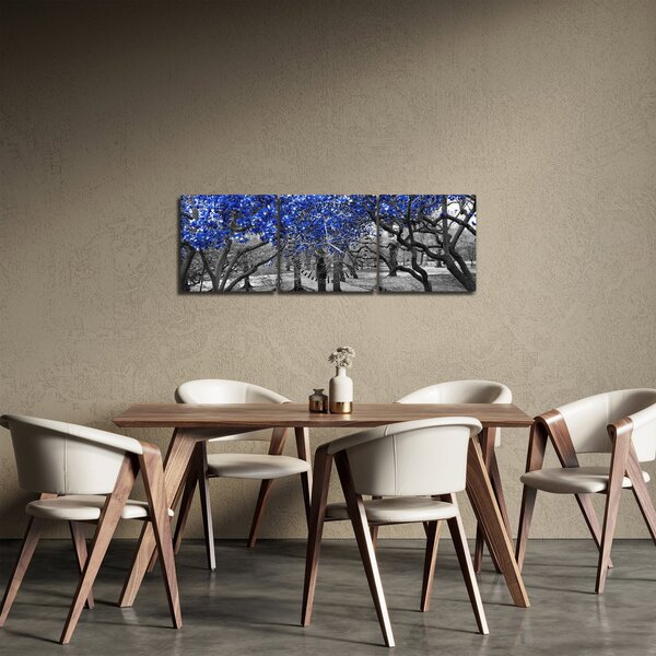 Slika - Modra drevesa, Central Park, New York (sa satom) (90x30 cm)