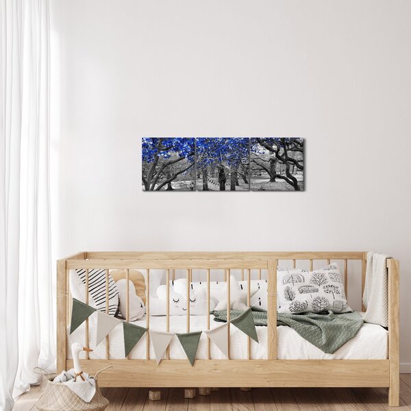 Slika - Modra drevesa, Central Park, New York (sa satom) (90x30 cm)