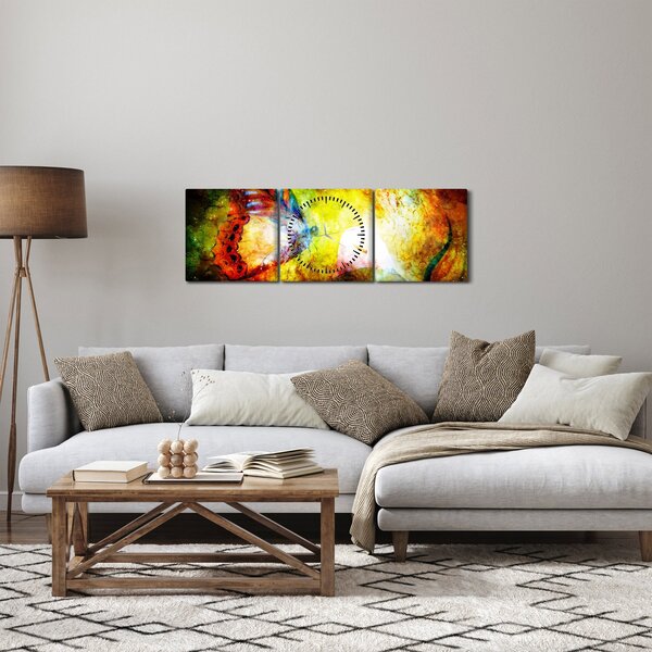 Slika - Vesoljski metulj (sa satom) (90x30 cm)