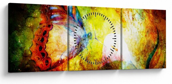 Slika - Vesoljski metulj (sa satom) (90x30 cm)