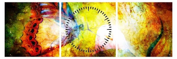 Slika - Vesoljski metulj (sa satom) (90x30 cm)
