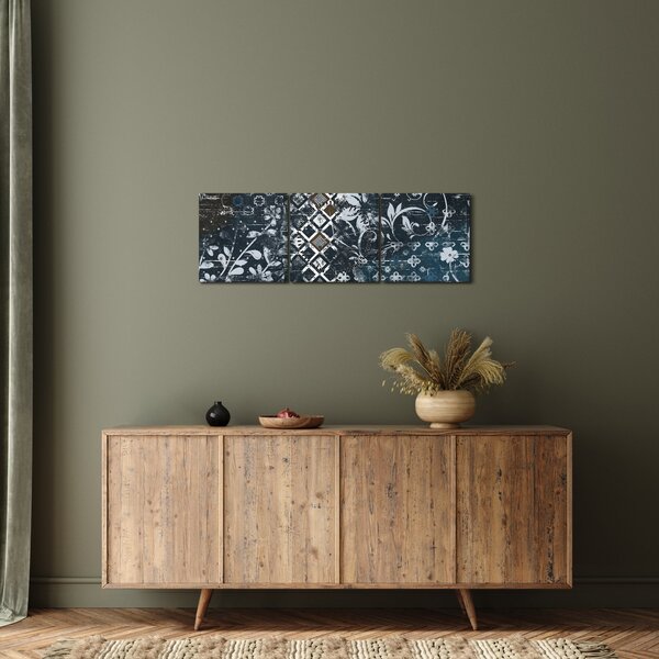 Slikanje s cvetličnim dekorjem (sa satom) (90x30 cm)