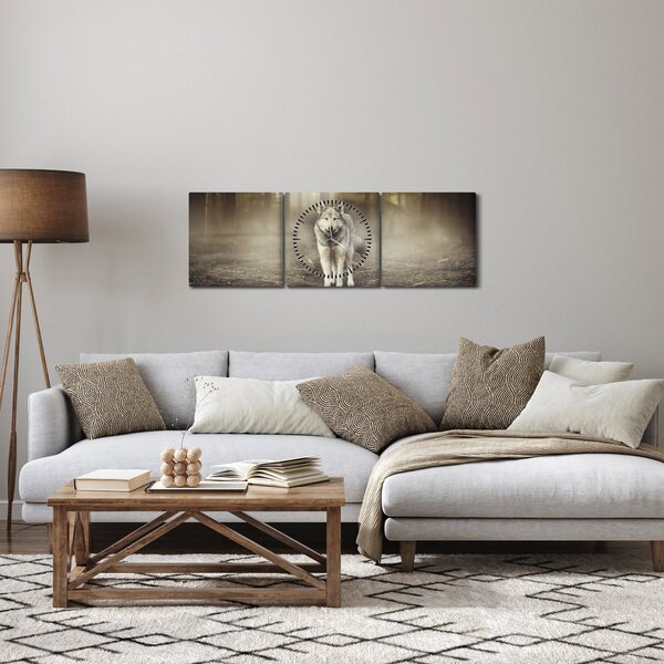 Slika - Gozdni čuvaj (sa satom) (90x30 cm)