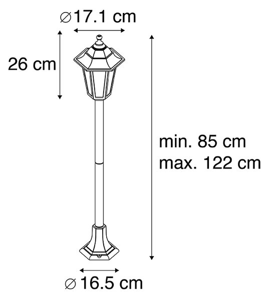 Pametna lampa crna 122 cm uklj. Wifi ST64 - New Haven