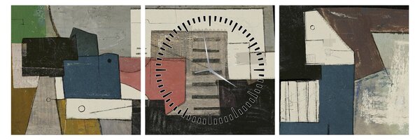 Slika - Abstrakcija, kubizem (sa satom) (90x30 cm)