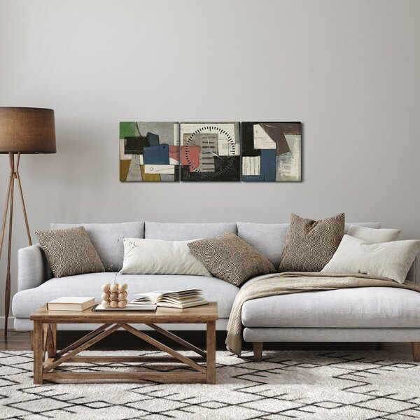 Slika - Abstrakcija, kubizem (sa satom) (90x30 cm)