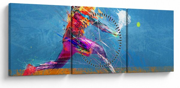 Slika - Poslikan teniški igralec (sa satom) (90x30 cm)