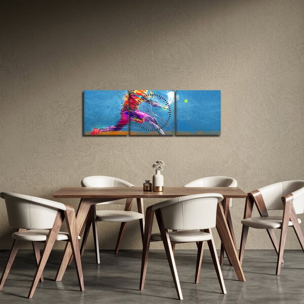 Slika - Poslikan teniški igralec (sa satom) (90x30 cm)