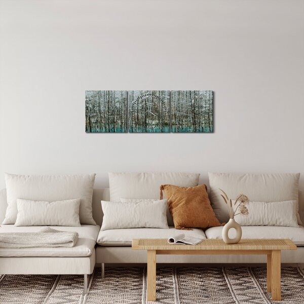 Slika - Turkizni ribnik, Biei, Japonska (sa satom) (90x30 cm)