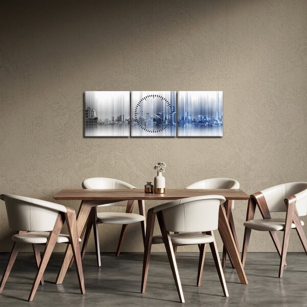 Slika - Panorama mesta, modro-siva (sa satom) (90x30 cm)